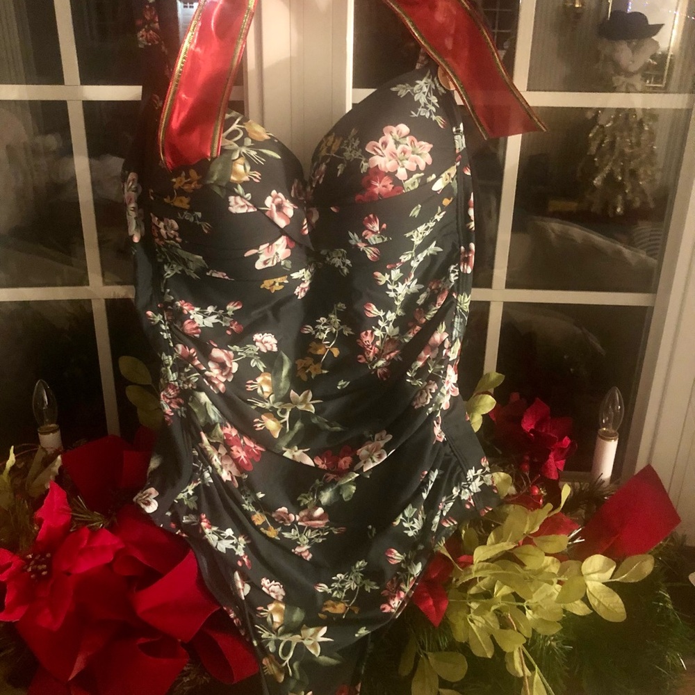 Bathing Suit; moulded cups, fabric & power mesh to shape/firm/streamline body!